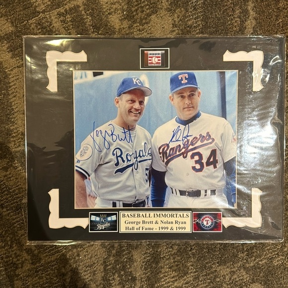 - Nolan Ryan George Brett signed photo Kansas City royals rangers Texas - Picture 1 of 2